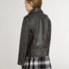 Veste de motard pour garçons en cuir vieilli