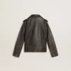 Veste de motard pour garçons en cuir vieilli