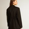 Veste de smoking pour femme en gabardine de laine noire