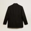 Veste de smoking pour femme en gabardine de laine noire