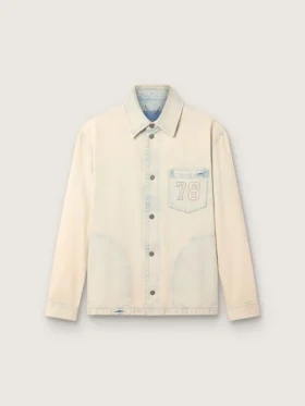 Veste de travail pour homme en denim couleur sable clair