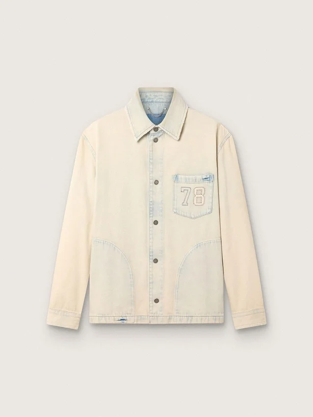 Veste de travail pour homme en denim couleur sable clair