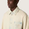 Veste de travail pour homme en denim couleur sable clair
