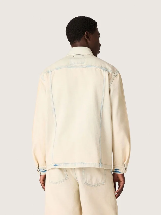 Veste de travail pour homme en denim couleur sable clair