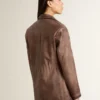 Veste en cuir marron pour femme
