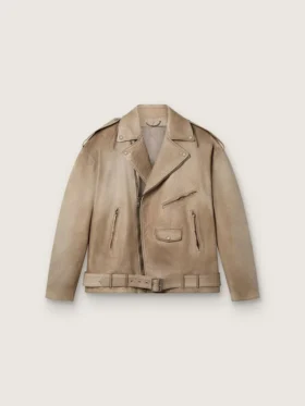 Veste en cuir unisexe traitée et teinte à la main