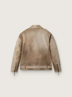 Veste en cuir unisexe traitée et teinte à la main
