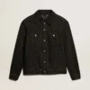 Veste en denim noir « one-wash » pour homme