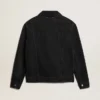 Veste en denim noir « one-wash » pour homme