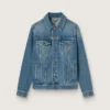 Veste en denim pour homme au délavage moyen