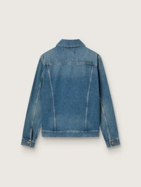Veste en denim pour homme au délavage moyen