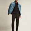Veste en denim pour homme au délavage moyen