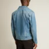 Veste en denim pour homme au délavage moyen