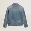 Veste en denim pour homme au délavage moyen