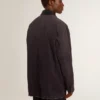 Veste en jean pour homme avec détails vieillis et col en cuir