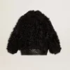 Veste en peau de mouton noire pour femme