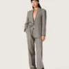 Veste femme à carreaux Prince de Galles gris avec broderies de cristaux
