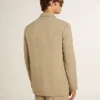 Veste homme à simple boutonnage beige à fines rayures, coupe oversize