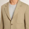 Veste homme à simple boutonnage beige à fines rayures, coupe oversize