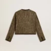 Veste Journey pour femme en tweed de laine avec détails en daim couleur café