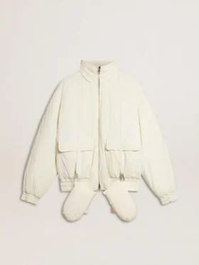 Veste matelassée crème pour femme