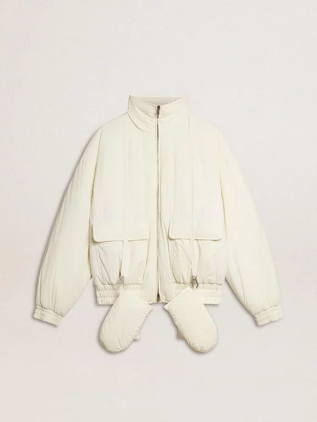 Veste matelassée crème pour femme