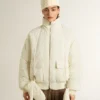 Veste matelassée crème pour femme