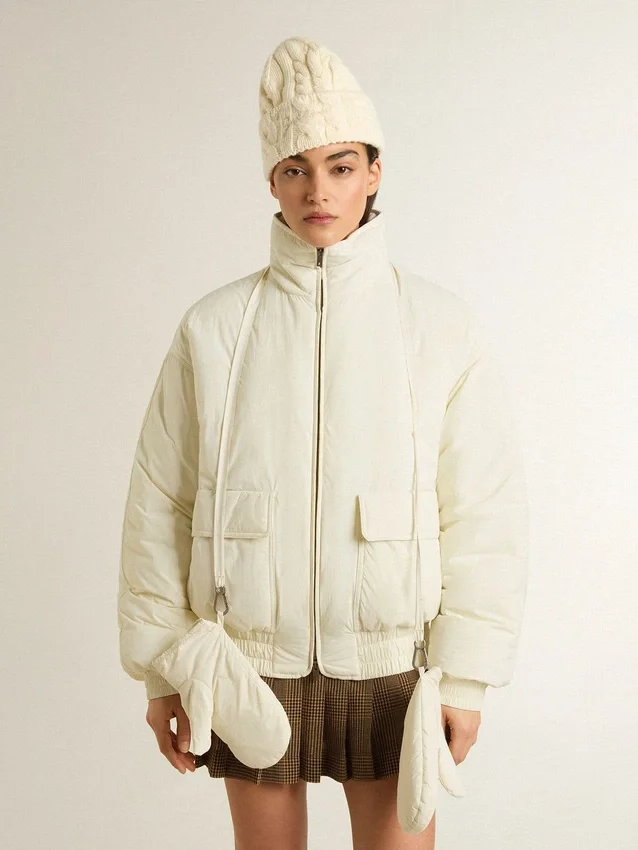 Veste matelassée crème pour femme