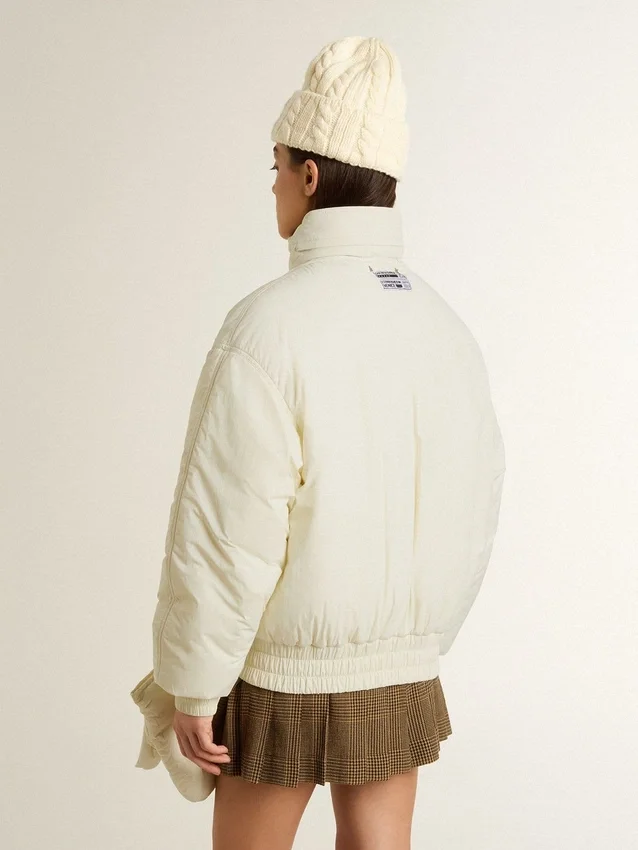 Veste matelassée crème pour femme