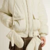 Veste matelassée crème pour femme