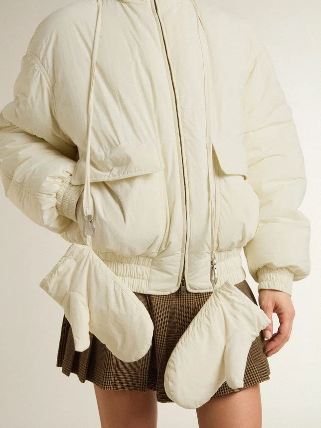 Veste matelassée crème pour femme