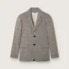 Veste pour homme en laine à carreaux Prince de Galles gris