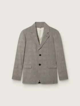 Veste pour homme en laine à carreaux Prince de Galles gris