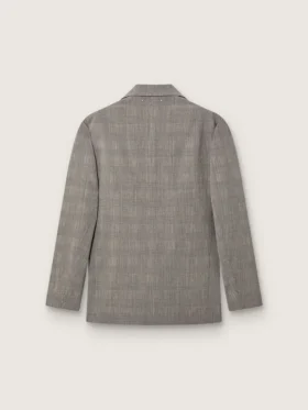 Veste pour homme en laine à carreaux Prince de Galles gris