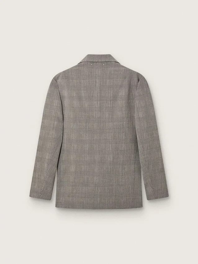 Veste pour homme en laine à carreaux Prince de Galles gris