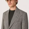 Veste pour homme en laine à carreaux Prince de Galles gris