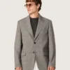 Veste pour homme en laine à carreaux Prince de Galles gris