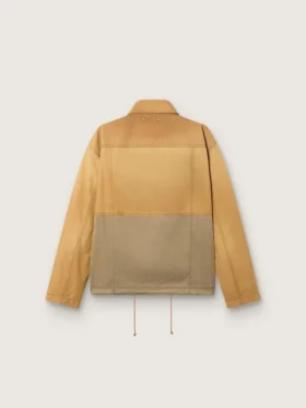 Veste safari unisexe en coton beige et vert militaire avec de grandes poches