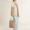Veste sans manches pour femme en mélange de laine, couleur kaki