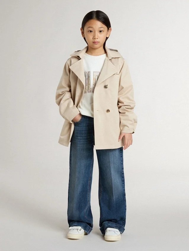 Veste trench pour enfant avec gilet intérieur amovible