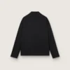 Veste zippée pour homme en gabardine de laine noire