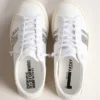 Yatay modèle 1B de Sneakers durables avec tige blanche d’origine biosourcée et paillettes argentées recyclées Y
