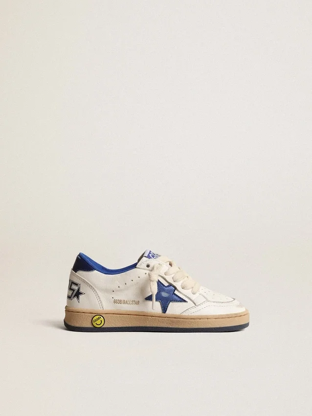 Young Ball Star avec étoile en cuir métallisé bleu et languette au talon
