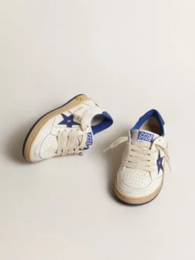Young Ball Star avec étoile en cuir métallisé bleu et languette au talon