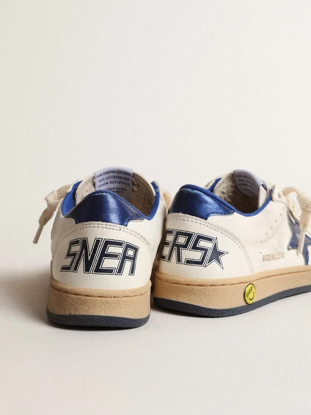 Young Ball Star avec étoile en cuir métallisé bleu et languette au talon