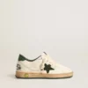 Young Ball Star en cuir blanc avec une étoile en daim vert