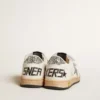 Young Ball Star en cuir nappa avec étoile pailletée argentée et languette au talon