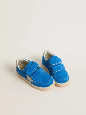 Young Ball Star en daim bleu clair avec étoile et languette au talon en nubuck gris