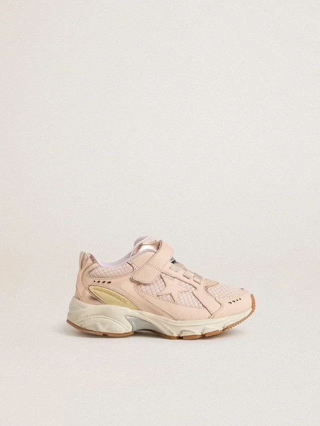 Young Lightstar en cuir rose et maille avec une étoile en cuir rose