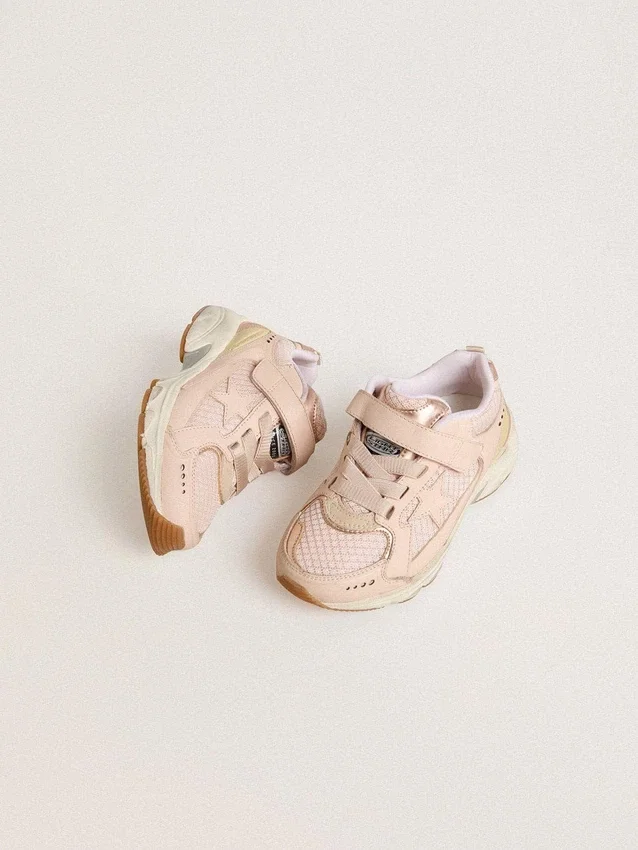 Young Lightstar en cuir rose et maille avec une étoile en cuir rose